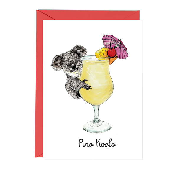 Fawn & Thistle - Pina Koala Cocktail Greeting Card